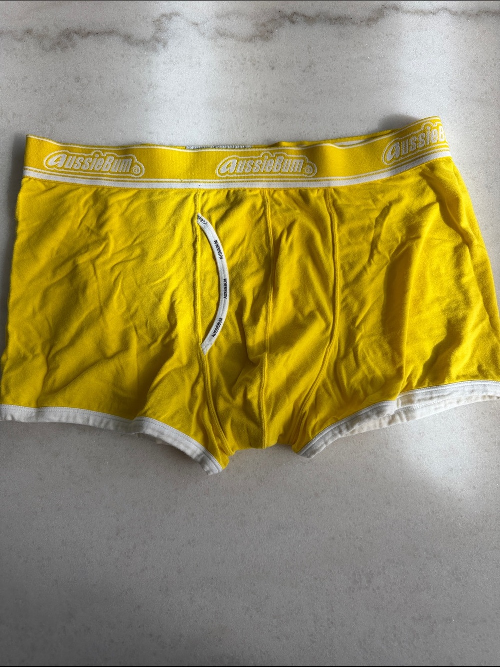 AussieBum Men's Yellow Cotton Stretch Boxer Briefs